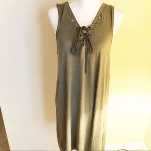 TBH Green Lace Up Dress Size L